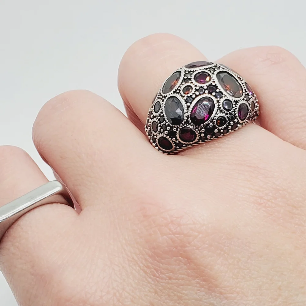 Pink Orange Purple Gemstone Ring